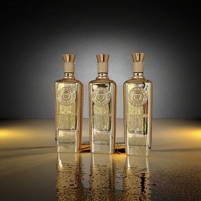 Buy Electroplating Decorated Embossed 750ml premium whiskey bottle online manufacture