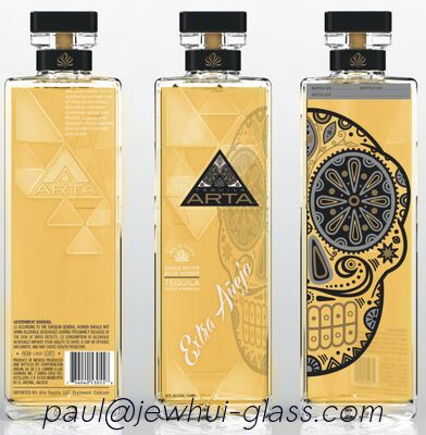 Buy Extra Enejo, Reposado, Silver Tequila Glass Bottle, Super Flint Glass bottle with Glass Stoppers online manufacture