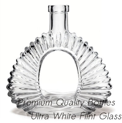 Buy Oval Shaped Glass Brandy or Xo , Flask 100ml 500ml With Wooden Cork Glass Closures online manufacture