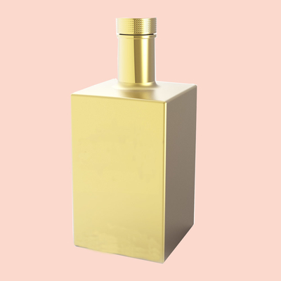 Buy 0.7L Square Glass Bottle Golden Electroplating 1050g Hot Stamping Golden Foil online manufacture