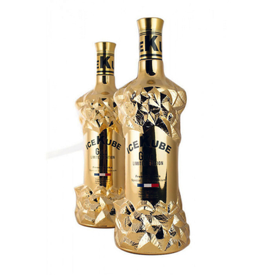 Buy Ice Cube 200ml 1000ml Vodka Bottle Golden Electroplating Vacuum Golden Coating online manufacture