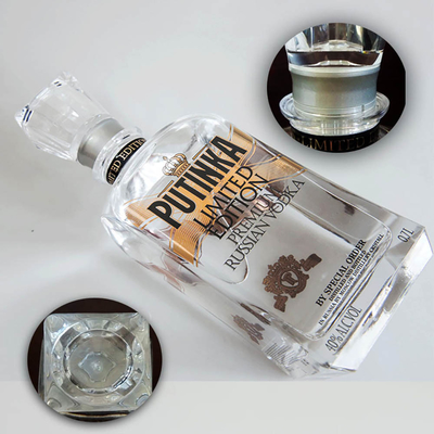 Buy 900g Putika Liquor Glass Bottle Golden Foil Decorated Arcylic Cap online manufacture