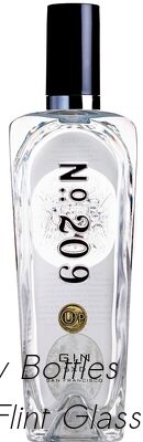 Buy 200ml 500ml 1750ml Glass Spirit Bottle Embossed Lettering 209 Gin Glass Bottle online manufacture