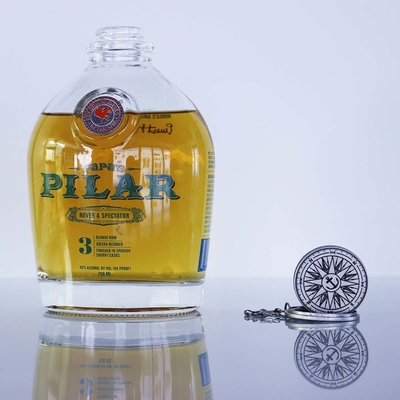 Buy 750ml Pilar Glass Fancy Rum Bottle Super Flint With Sliver Chain online manufacture
