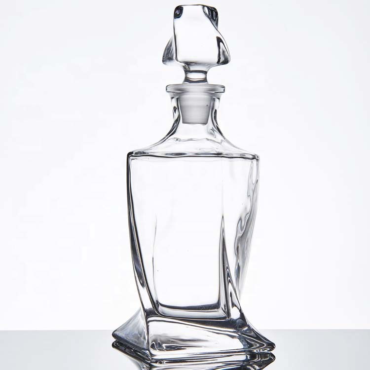 Clear Twist Liquor Decanter Bottle 750ml Liquor Glass Decanters With