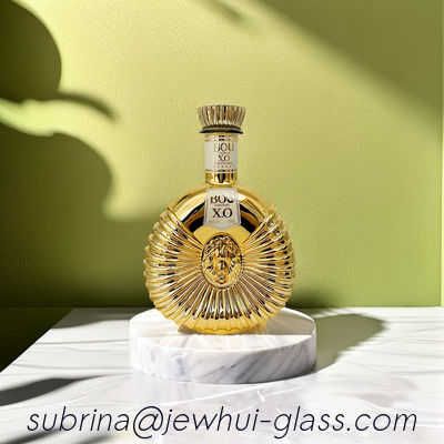 Good price Blue Golden Electroplating Luxury Spirits Bottle Vacumm Coating 1L Liquor Bottles online