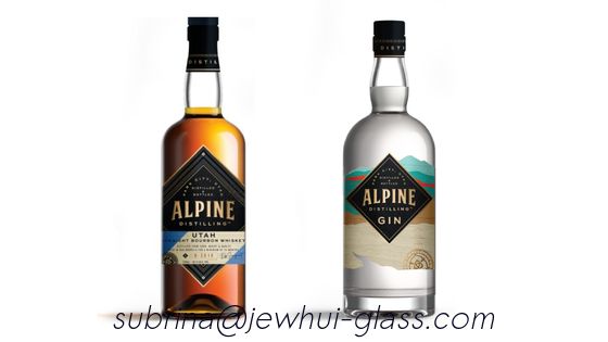 Good price 750ml Apline Whiskey  Glass Bottle -Customization, Super Flint Glass Bottle, American Rum online